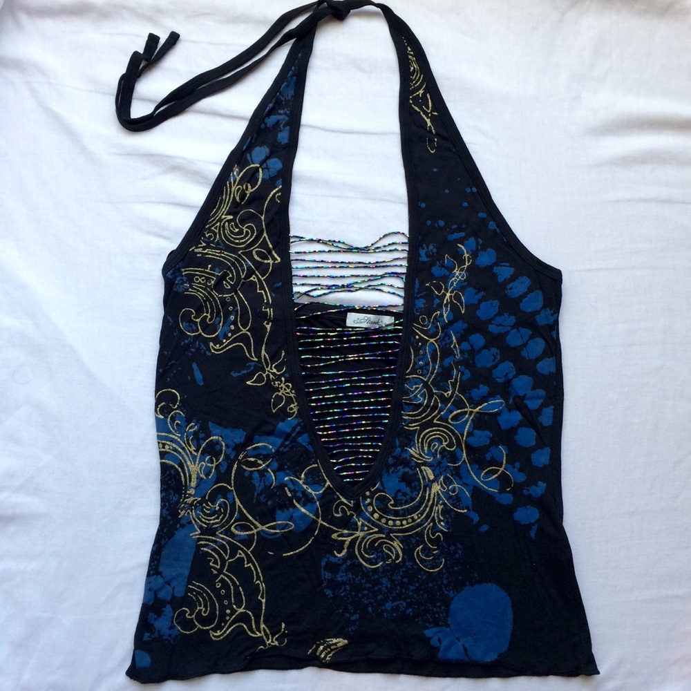 NWOT Plunging V neckline halter top